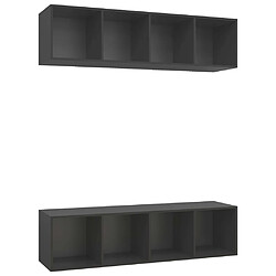 vidaXL Meubles TV muraux 2 pcs Gris Bois d'ingénierie