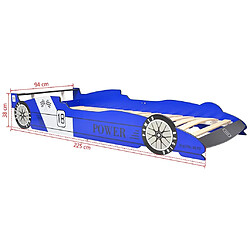 vidaXL Lit voiture de course pour enfants 90 x 200 cm Bleu pas cher