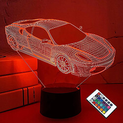 Universal Voiture 3D lumineuse, sport, course, diapositives avec télécommande, 16 variations de couleur, vacances, Noël, anniversaire, enfants, enfants, jeunes enfants, (noir)