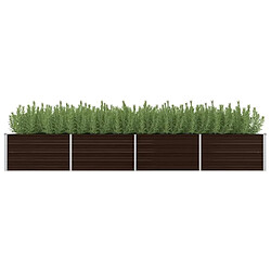 Maison Chic Jardinière,Lit surélevé de jardin - Bac à fleurs - pot de fleur Marron 320x80x45 cm Acier galvanisé -GKD94564