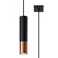 Luminaire Center Suspension design Loopez Acier Cuivre,noir 1 ampoule 100cm