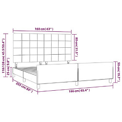 vidaXL Cadre de lit sans matelas bleu 160x200 cm tissu pas cher