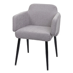 Decoshop26 Chaise de salle à manger rembourrée avec accoudoirs tissu/textile métal gris 04_0006342