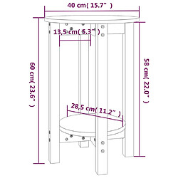 vidaXL Table basse Blanc Ø 40x60 cm Bois massif de pin pas cher