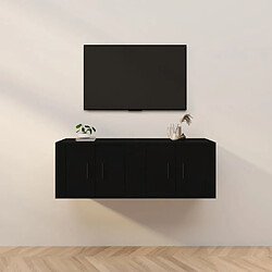 vidaXL Meubles TV muraux 2 pcs noir 57x34,5x40 cm