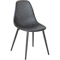 Acheter JardiLINE Chaise en aluminium et assise en résine Malte (Lot de 2) noir.