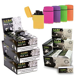 HNDEAL 3 Box Jass Rolls + 2 Box de Tips + 3 Briquets Tempête