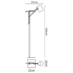 Luminaire Center Lampadaire Looker 1 Ampoule E27 , blanc mat/hêtre