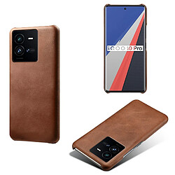 Coque en TPU + PU texture des veaux, anti-chutte pour votre Vivo iQOO 10 Pro 5G - marron