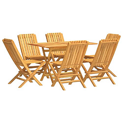 Salle à dîner de jardin 7 pcs,Table et chaise à manger Bois de teck solide -MN83386