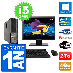 PC Dell 990 SFF Ecran 19" Intel i5-2400 RAM 4Go Disque Dur 2To Windows 10 Wifi - Occasion