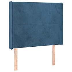 Maison Chic Tête de lit scandinave avec oreilles,meuble de chambre Bleu foncé 83x16x118/128 cm Velours -MN37191