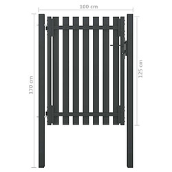 Avis vidaXL Portail de clôture de jardin Acier 1x1,7 m Anthracite