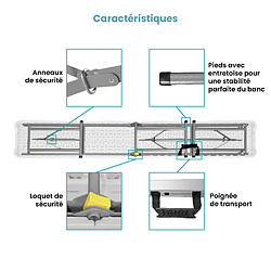 SkyLantern Lot 1 Table Pliante et 2 bancs 180 cm Blanc pas cher
