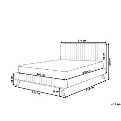 Avis Beliani Lit double en tissu bleu foncé 160x200 cm TALENCE