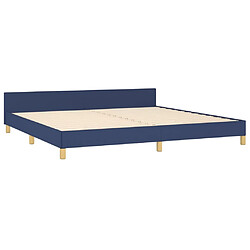 Avis vidaXL Cadre de lit avec tête de lit sans matelas bleu 200x200cm tissu