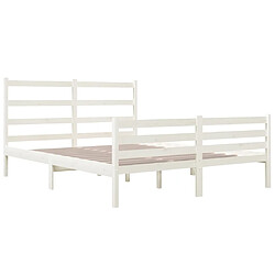 Acheter Maison Chic Lit Moderne Chambre - Cadre/structure de lit pour adulte Blanc Bois de pin massif 120x190 cm Petit Double -MN87114