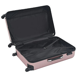 vidaXL Valise rigide 3 pcs Doré rose ABS pas cher