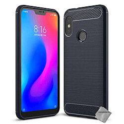 Htdmobiles Coque silicone gel carbone pour Xiaomi Mi A2 Lite + film ecran - BLEU FONCE