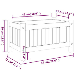 vidaXL Jardinière avec doublure 54x31x30 cm bois massif d'acacia pas cher