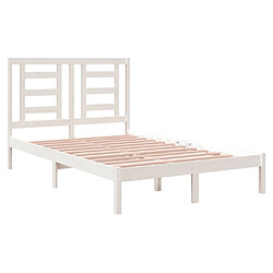 Acheter Maison Chic Lit adulte - Lit simple Cadre de lit,Structure du lit Contemporain Blanc Bois de pin massif 120x200 cm -MN64898