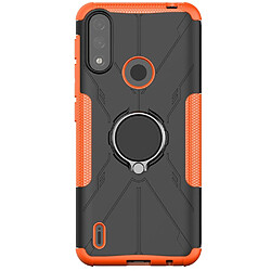 Coque en TPU 2-en-1, anti-empreintes digitales avec béquille pour votre Motorola Moto E7 Power - orange