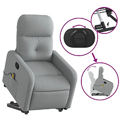 Acheter vidaXL Fauteuil de massage inclinable Gris clair Tissu