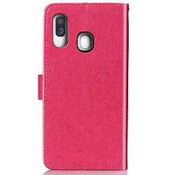 Avis Wewoo Housse Coque Étui en cuir à Motif fleurs pressées Lucky Clover pour Galaxy A40avec support et logements cartesportefeuille et dragonne Rose rouge