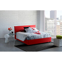 Autrement Talamo Italia Anna lit simple avec conteneur, Made in Italy, en tissu amovible, 80x190 cm, avec ouverture frontale, Rouge, avec matelas inclus.