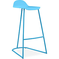 ICONIK INTERIOR Tabouret Design en Métal - Gaynor Bleu pastel