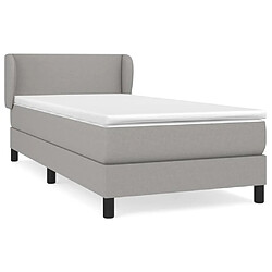 vidaXL Sommier à lattes de lit avec matelas Gris clair 90x200 cm Tissu