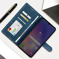 Avis Avizar Etui pour Samsung Galaxy A05 Simili Cuir Effet Brossé Dragonne Bleu nuit