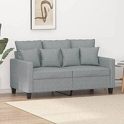 Maison Chic Canapé à 2 places,Sofa de Salon,Canapé droit Gris clair 120 cm Tissu -GKD773230