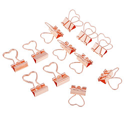 12 Pièces Métal Foldback Binder Clips École Bureau Papier Clips Rose or