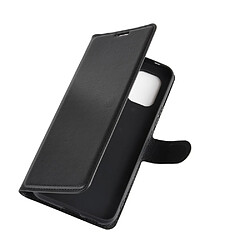 Etui en PU peau de litchi avec support noir pour votre Xiaomi Mi 10 Lite 5G