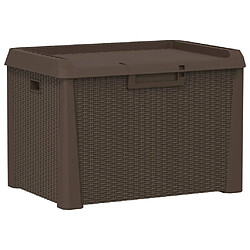 vidaXL Boîte de rangement de jardin marron 125 L PP