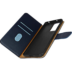 Avizar Housse pour Xiaomi 13 Lite Cuir véritable porte-carte stand Bleu Nuit