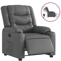 vidaXL Fauteuil inclinable électrique Gris Similicuir