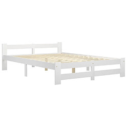 Maison Chic Lit adulte - Lit simple Cadre de lit,Structure du lit Contemporain Blanc Bois de pin massif 180x200 cm -MN99070