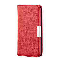 Wewoo Housse Coque Etui à rabat horizontal en cuir texturé avec texture pour litchi iPhone XR support et fentes cartes rouge