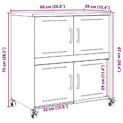 vidaXL Buffet rose 68x39x72 cm acier pas cher