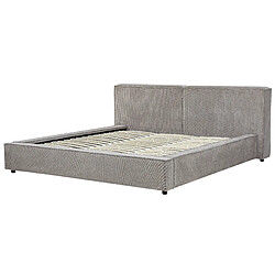 Acheter Beliani Lit double en tissu gris 180 x 200 cm LINARDS