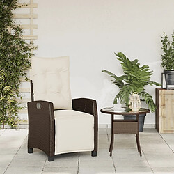 Avis Maison Chic Chaise inclinable de jardin repose-pied pour relax marron résine tressée -GKD79342