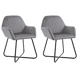 Maison Chic Lot de 2 Chaises à manger,Chaise pour cuisine,Solide Structure gris velours -MN89357