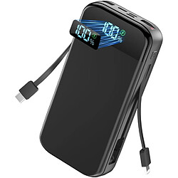 SANAG Power Bank, Powerbank Avec Écran Led Et Câbles Intégrés, Chargeur Portable Rapide, Batterie Externe Pour Iphone 22,5 W