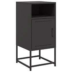 vidaXL Table de chevet noir 36x39x78 cm acier