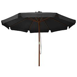 Avis vidaXL Parasol avec mât en bois 330 cm Anthracite