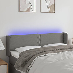 Maison Chic Tête de lit scandinave à LED,meuble de chambre Gris foncé 147x16x78/88 cm Tissu -MN50574