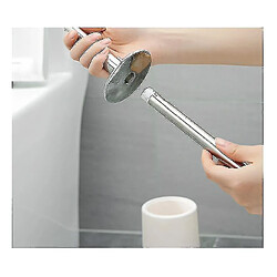 Universal Porte-brosse de toilette Brosse de toilette en plastique Tige amovible en acier inoxydable Housse de brosse de toilette Noir