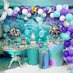 Euro Mega Guirlande de Ballon Anniversaire Fête Mariage Arche Ballon Guirlande Noël Fête de Fin d'Année Bleu Violet Blanc